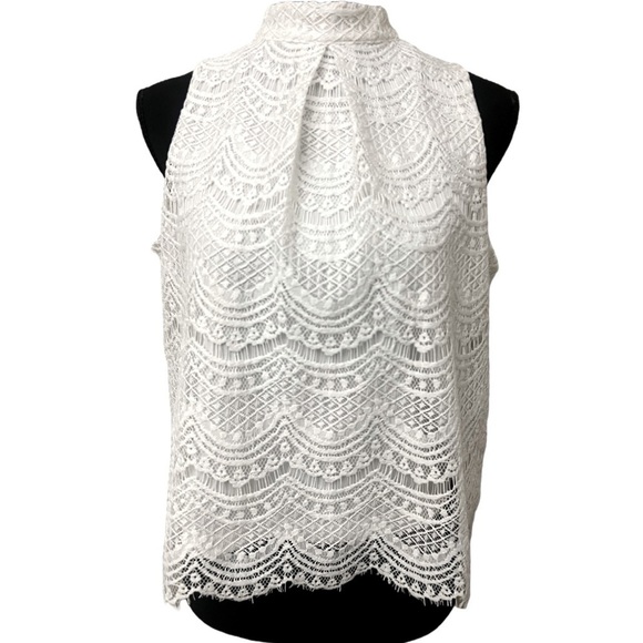 Haute Monde Tops - Haute Monde Lace Halter Neck Blouse White Size S